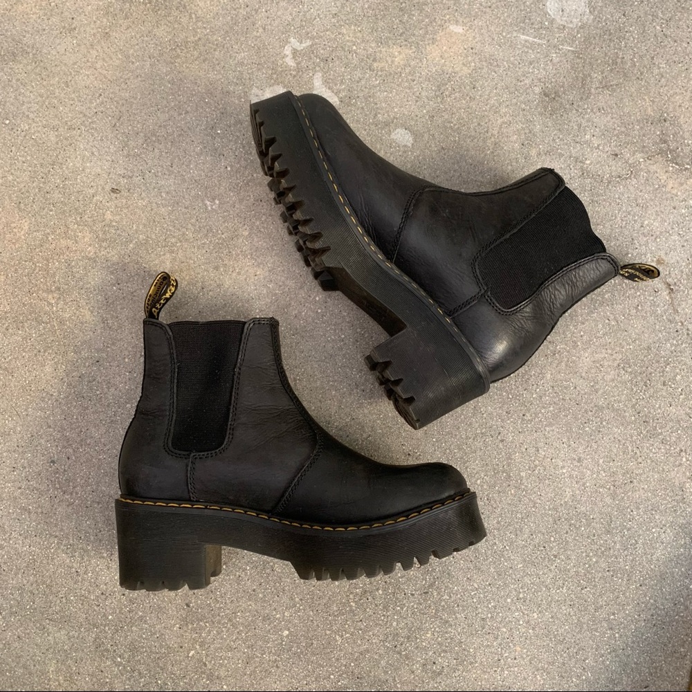 Dr Martens Rometty Wyoming Leather Platform Chelsea Boots, Size US Women 6